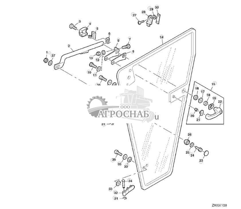 Дверь кабины с защелкой 